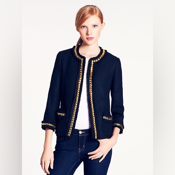 Kate Spade black tweed jacket size 12